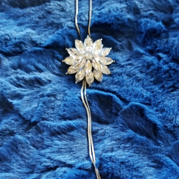 STERLING SILVER CRYSTAL NECKLACE - Picture 9 of 10